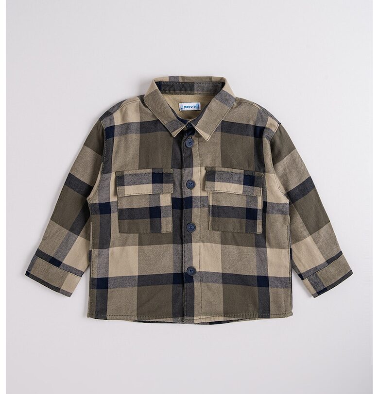 Карирана риза с джобове с капаче Mayoral