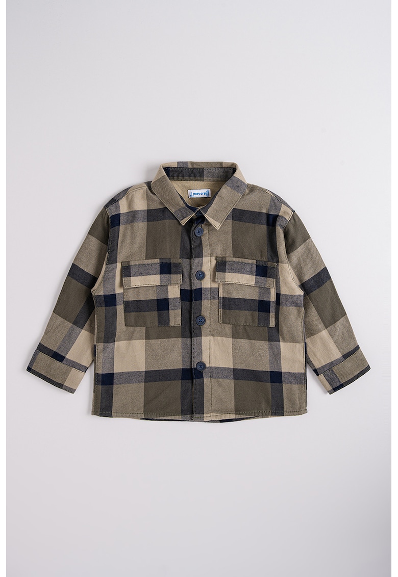 Карирана риза с джобове с капаче Mayoral