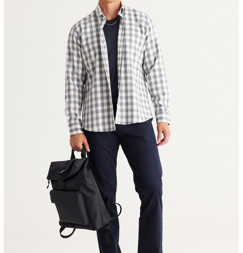 Карирана риза с копчета на яката ACCo