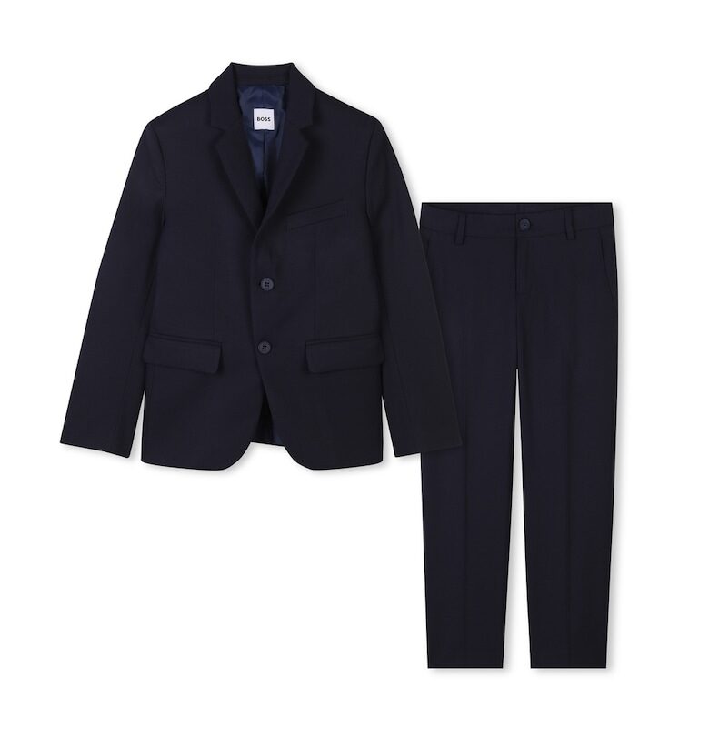 Костюм с изчистен десен и шлиц на гърба BOSS Kidswear