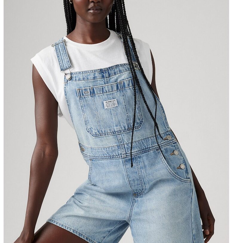 Къс дънков гащеризон деграде Levis