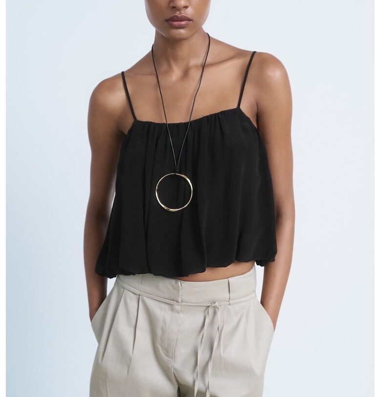 Къс едноцветен топ Mango