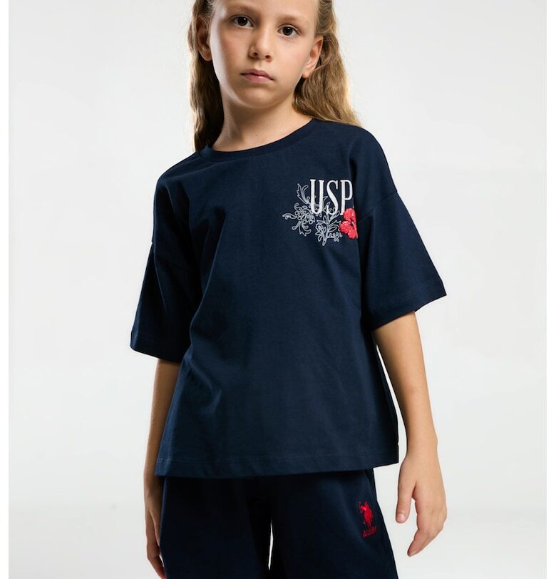 Къс памучен спортен екип с лого на гърба US Polo Assn