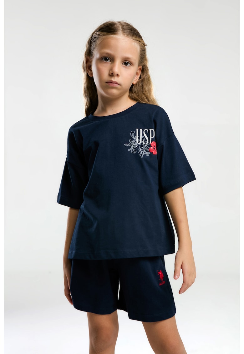 Къс памучен спортен екип с лого на гърба US Polo Assn