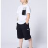 Къс панталон карго с джобове с капаче KARL LAGERFELD KIDS