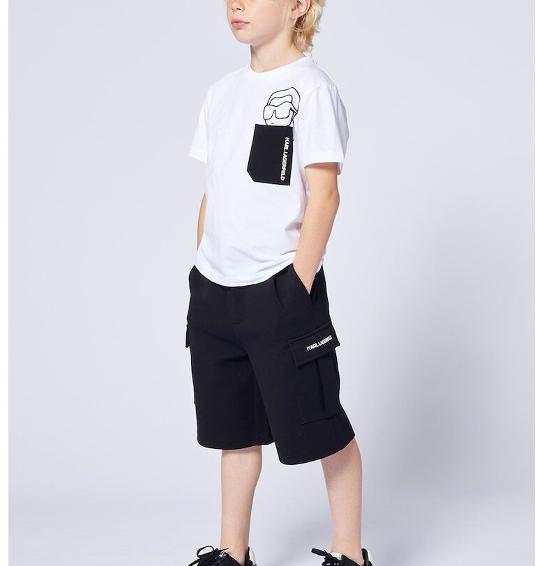 Къс панталон карго с джобове с капаче KARL LAGERFELD KIDS