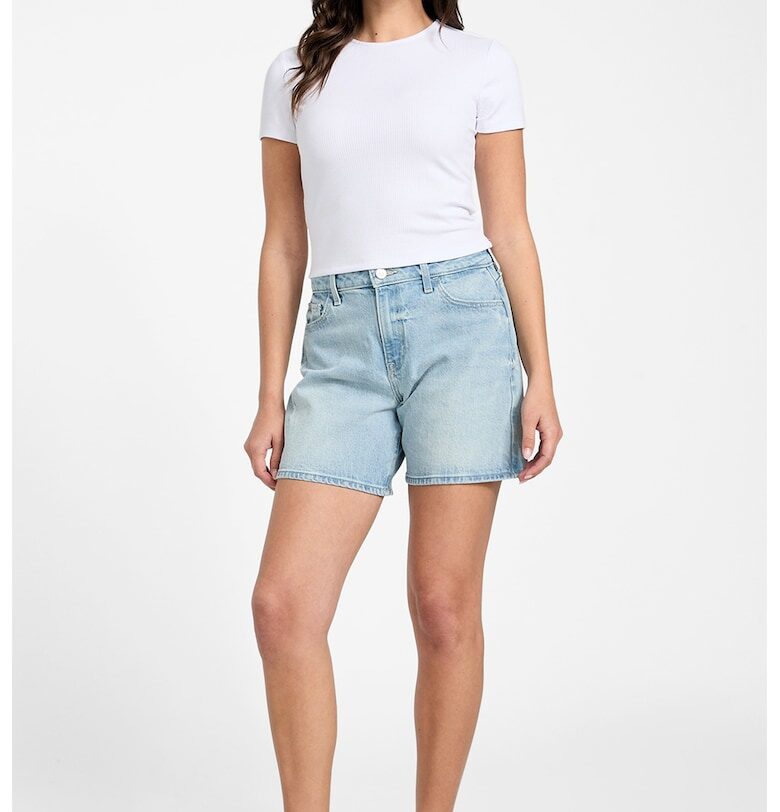 Къс панталон от деним със захабен ефект GUESS