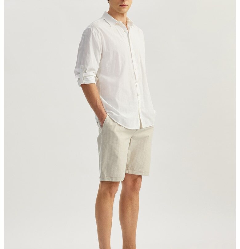 Къс панталон с лен с регулируема връзка KOTON