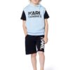 Тениска от памук с лого KARL LAGERFELD KIDS