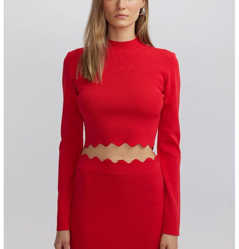 Къс пуловер с къдрав подгъв Ipekyol