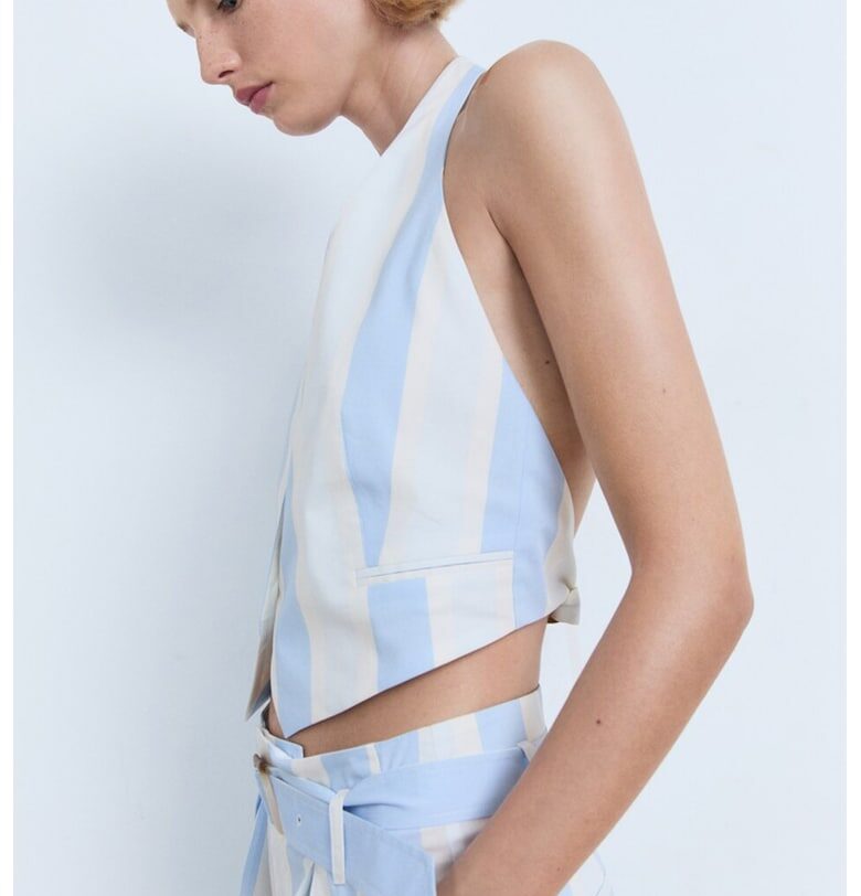 Къс раиран елек Mango