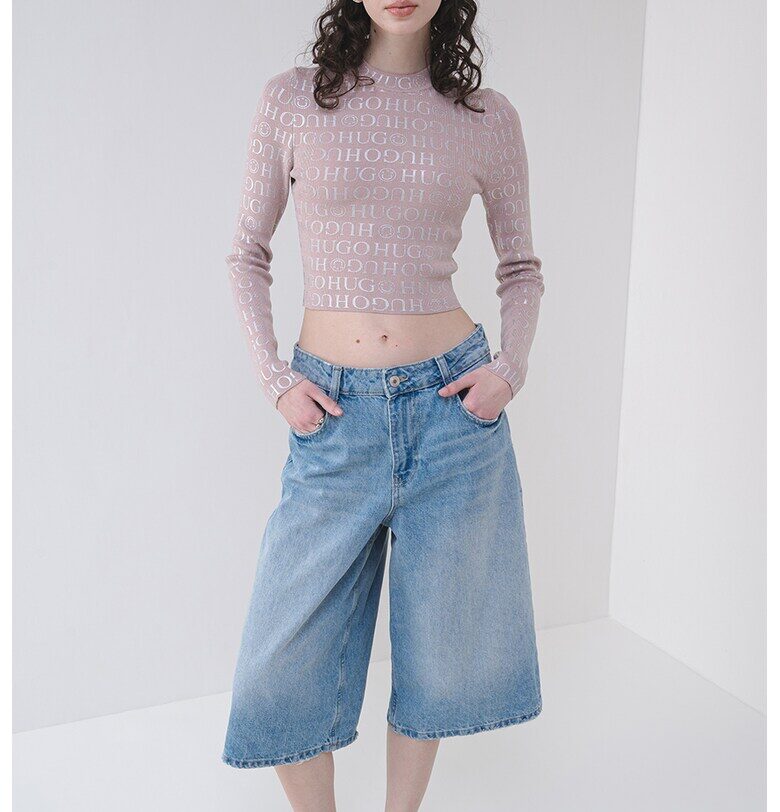 Къс слим пуловер Soil HUGO