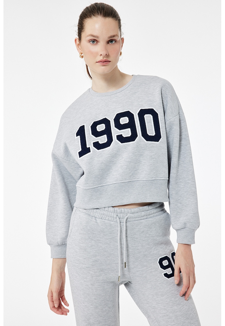 Къс суитшърт с контрастна апликация KOTON