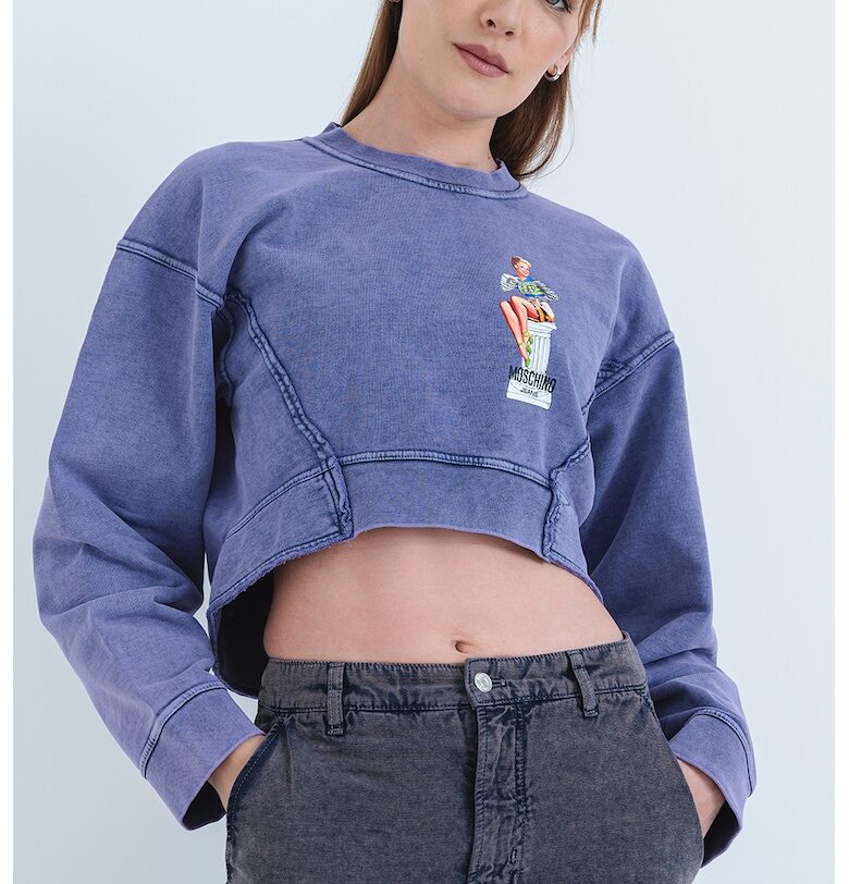 Къс суитшърт с принт Moschino Jeans