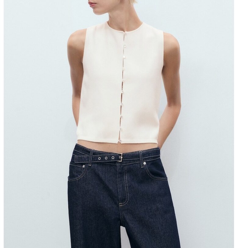 Къс топ без шарка Mango