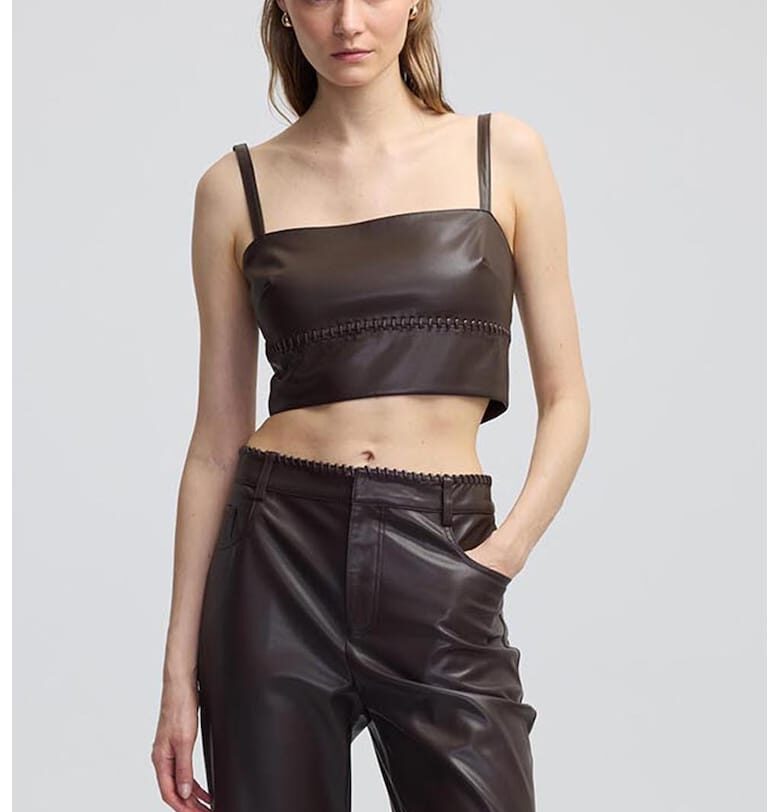 Къс топ от еко кожа Ipekyol