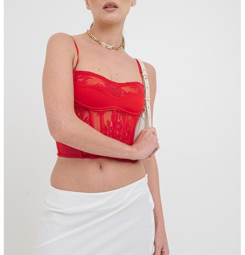 Къс топ с дизайн на корсет Pinko