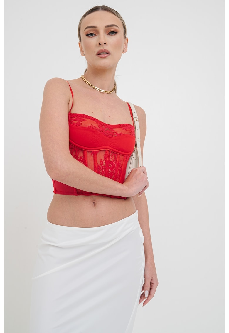 Къс топ с дизайн на корсет Pinko