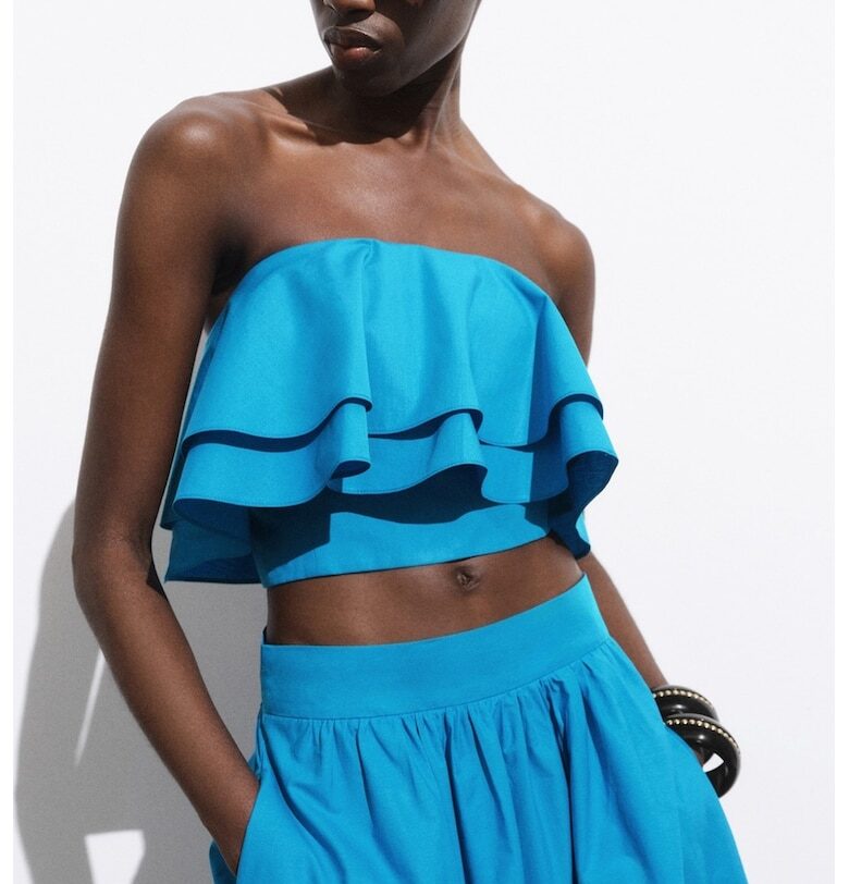 Къс топ с набирания Mango