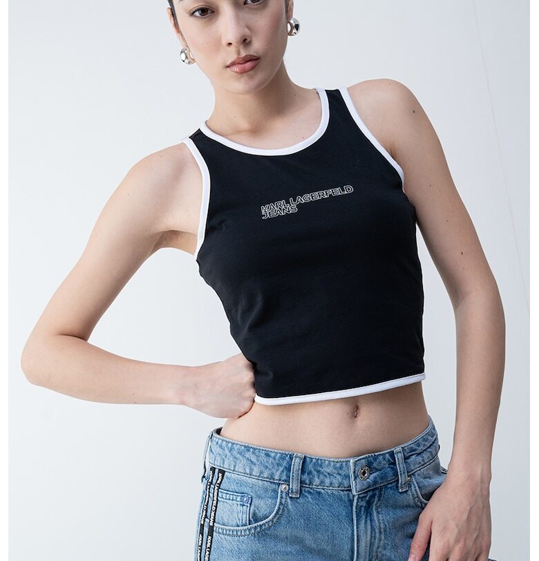 Къс топ с органичен памук KARL LAGERFELD JEANS