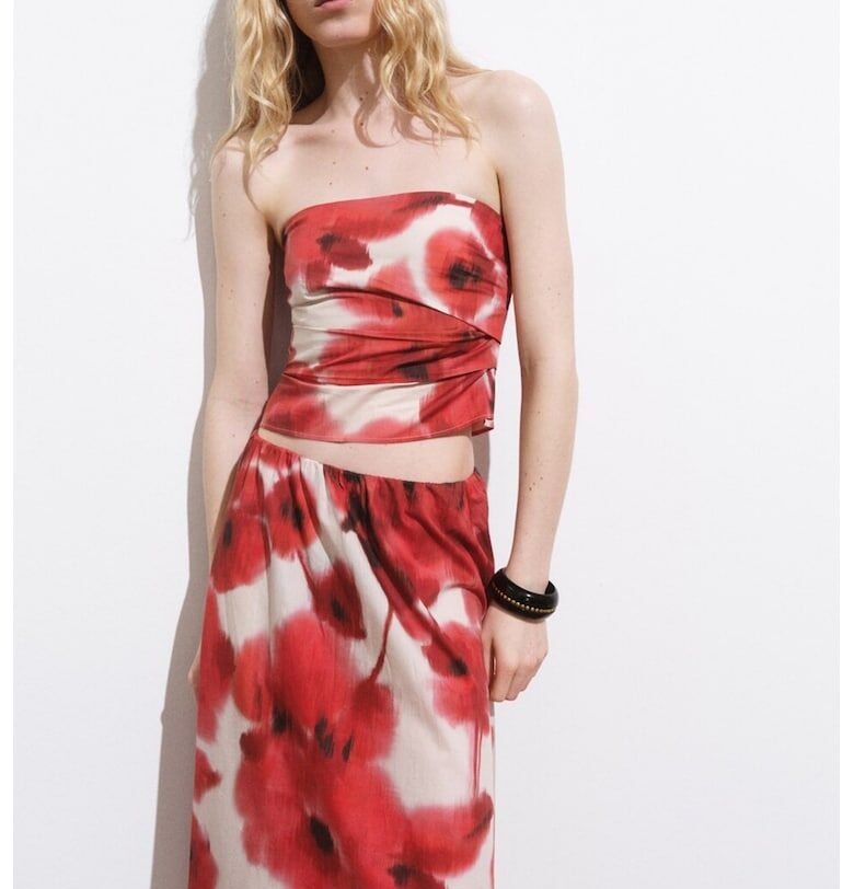 Къс флорален топ тип бандо Mango