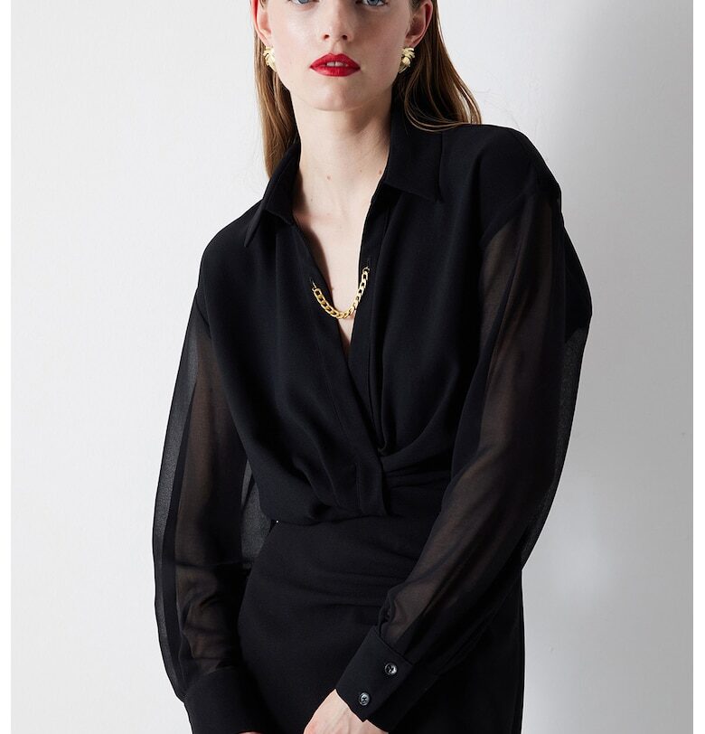 Къса блуза със застъпен дизайн Ipekyol