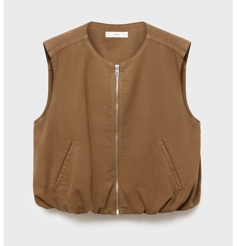 Къса елек с цип Mango