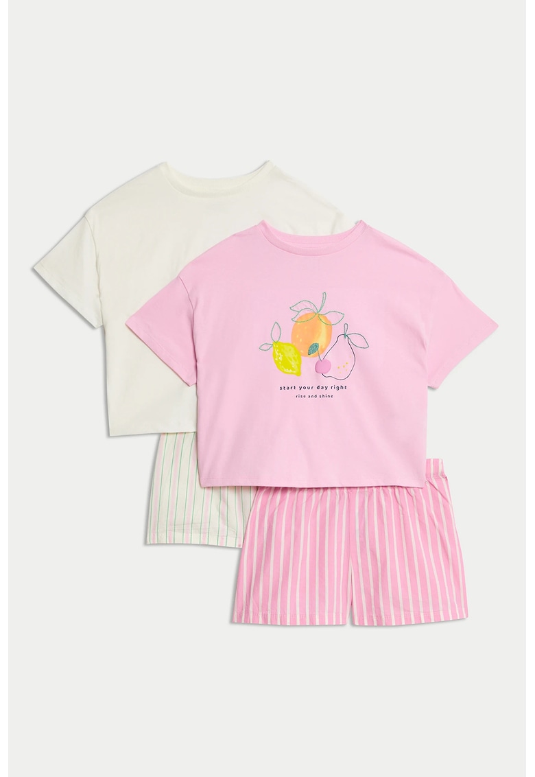 Къса памучна пижама - 2 чифта Marks  Spencer