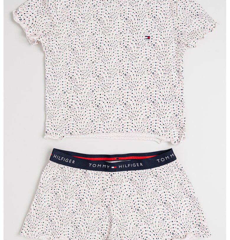 Къса пижама на точки с лого Tommy Hilfiger