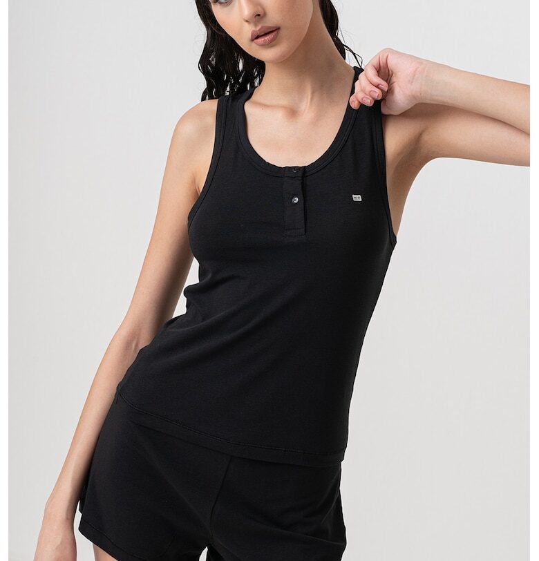 Къса пижама с органичен памук и модал Tommy Hilfiger