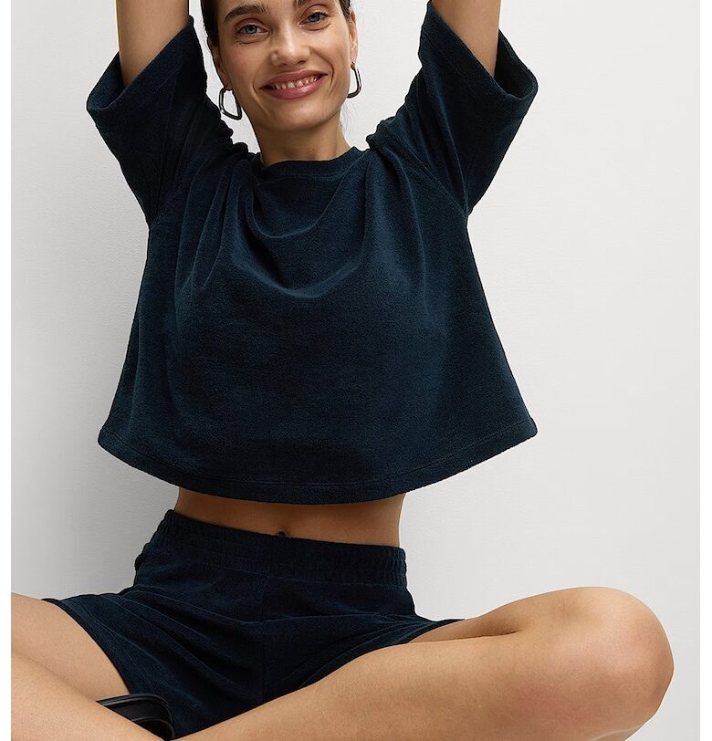 Къса плюшена тениска Marks  Spencer