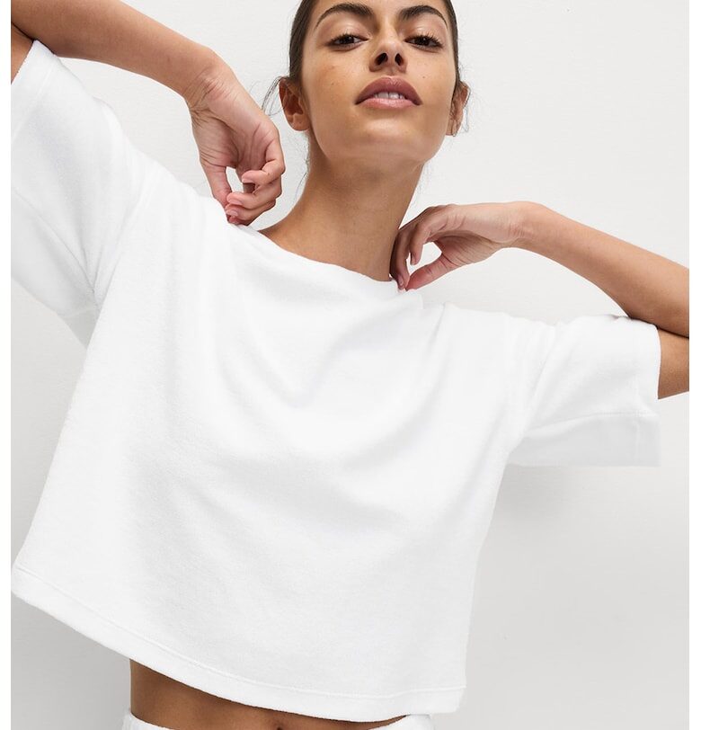 Къса плюшена тениска Marks  Spencer