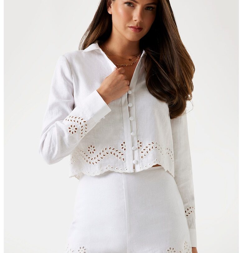 Къса риза от лен GUESS