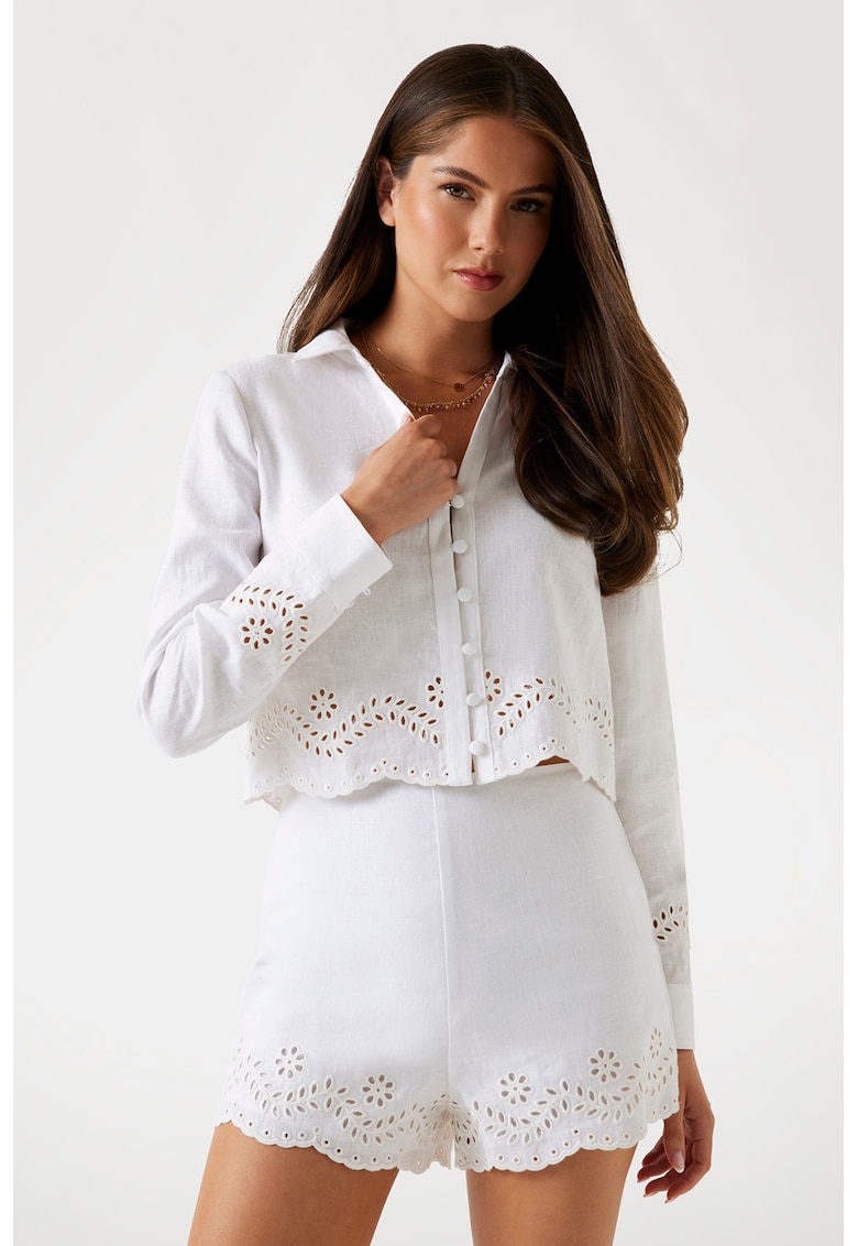 Къса риза от лен GUESS