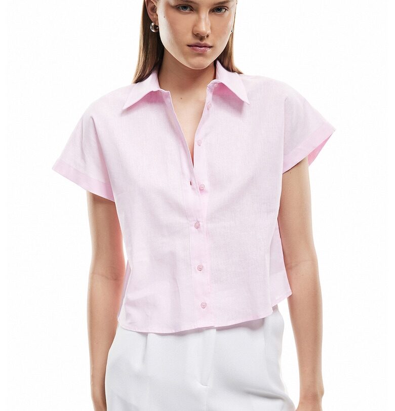 Къса риза от памук и лен KOTON