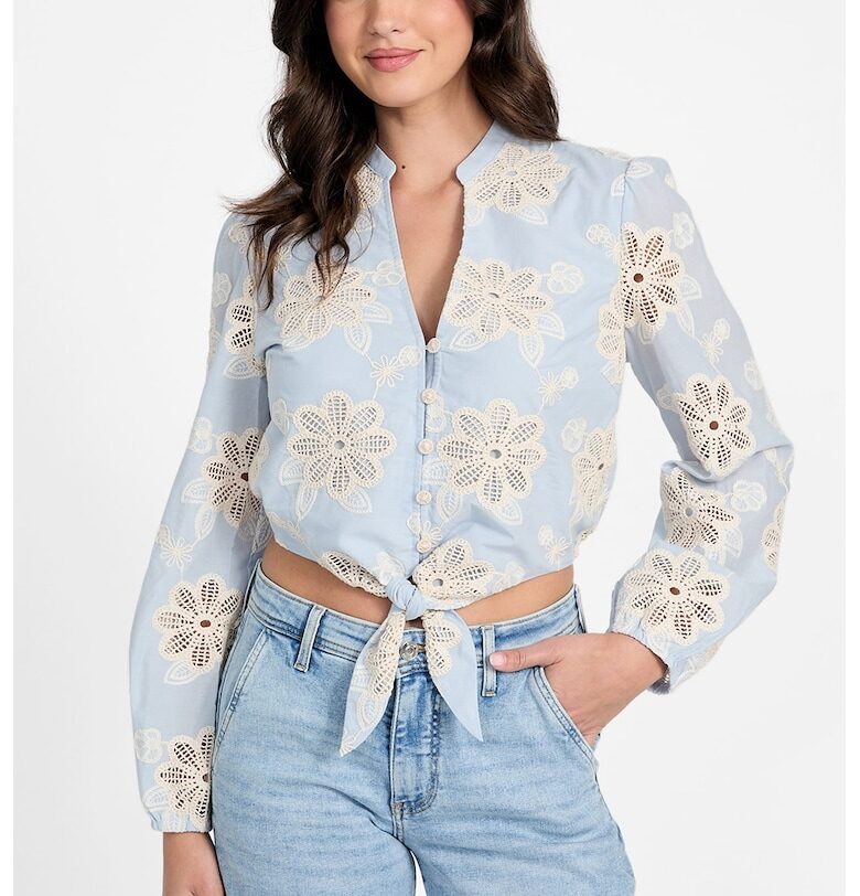 Къса риза с бродерии GUESS