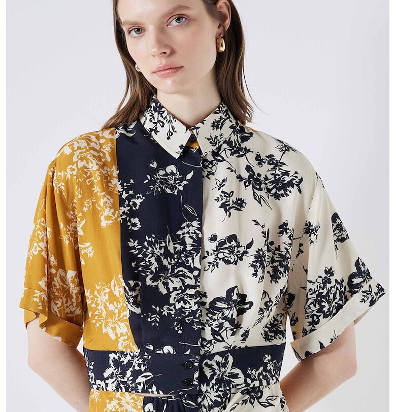 Къса риза с вцетен блок и принт Ipekyol