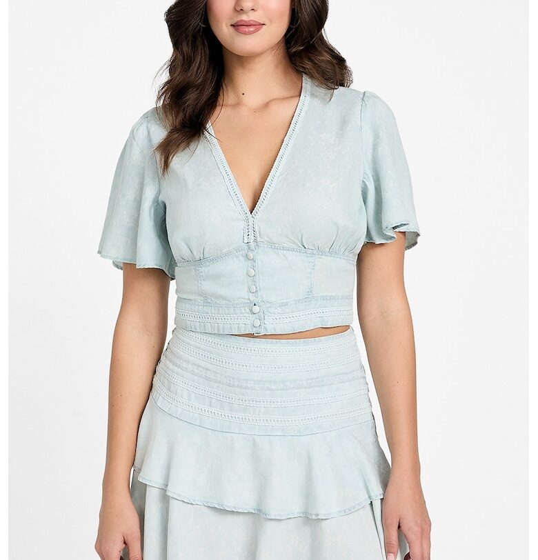 Къса риза с лиосел GUESS