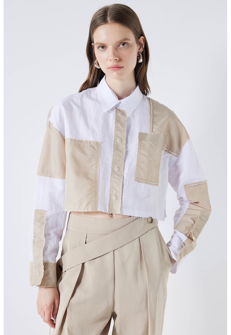 Къса риза с цветен блок Ipekyol