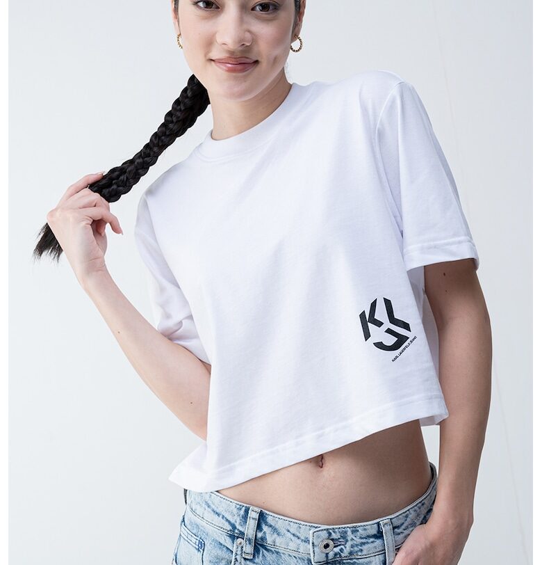 Къса тениска от органичен памук KARL LAGERFELD JEANS