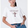 Къса тениска с бродирано лого GUESS