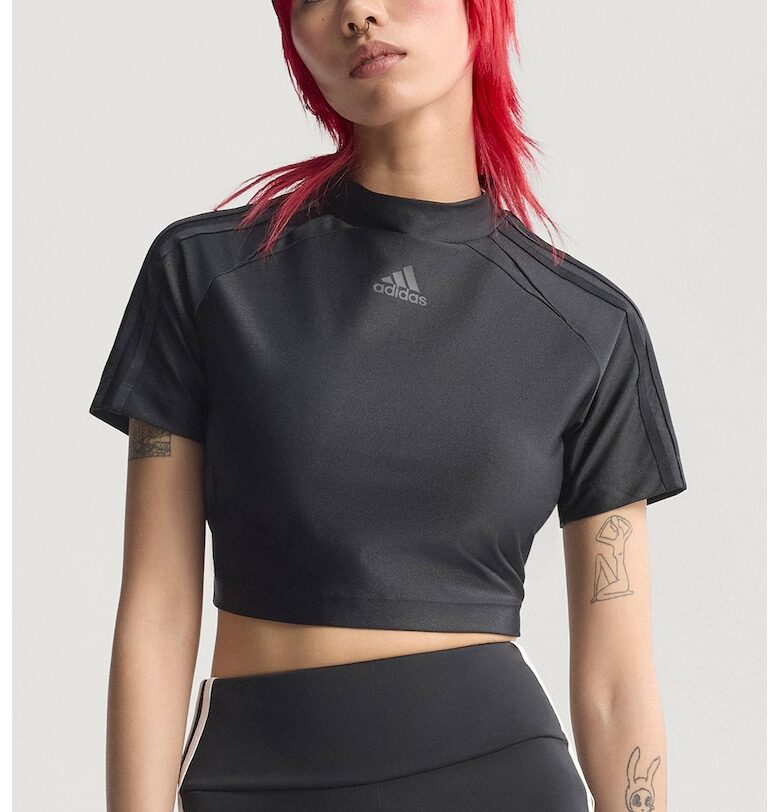 Къса тениска с висока яка adidas Originals