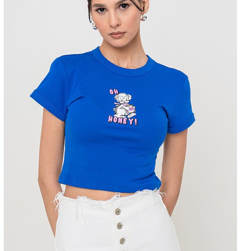 Къса тениска с графика отпред HUGO