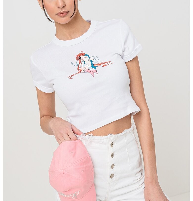 Къса тениска с графика отпред HUGO