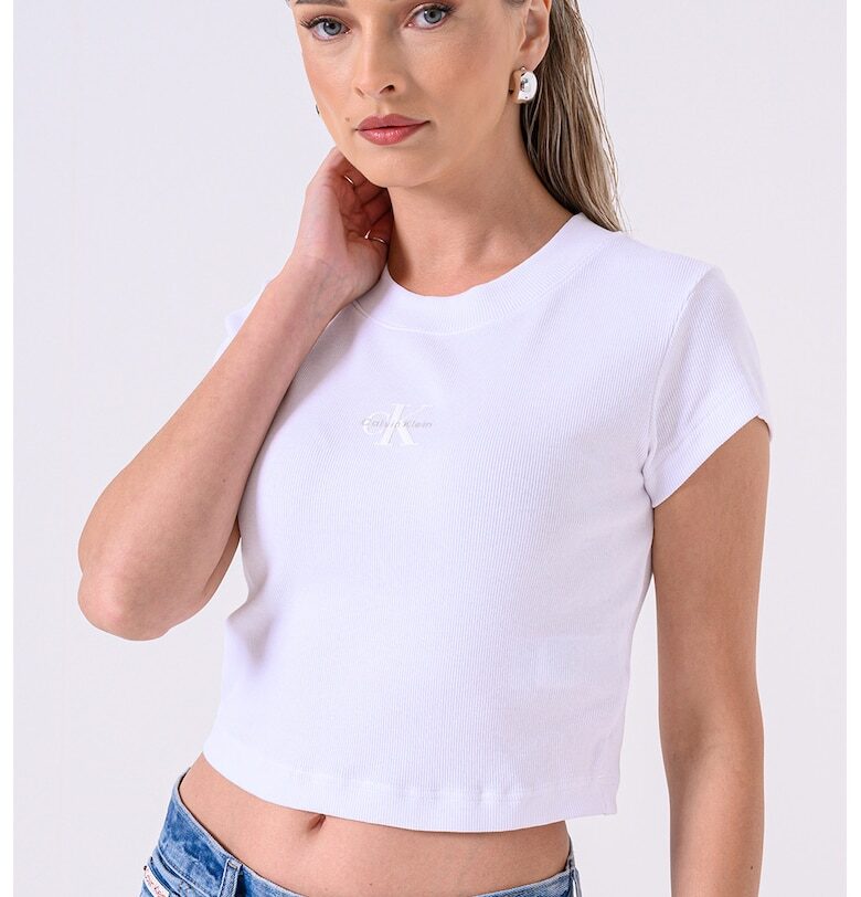 Къса тениска с лого CALVIN KLEIN JEANS