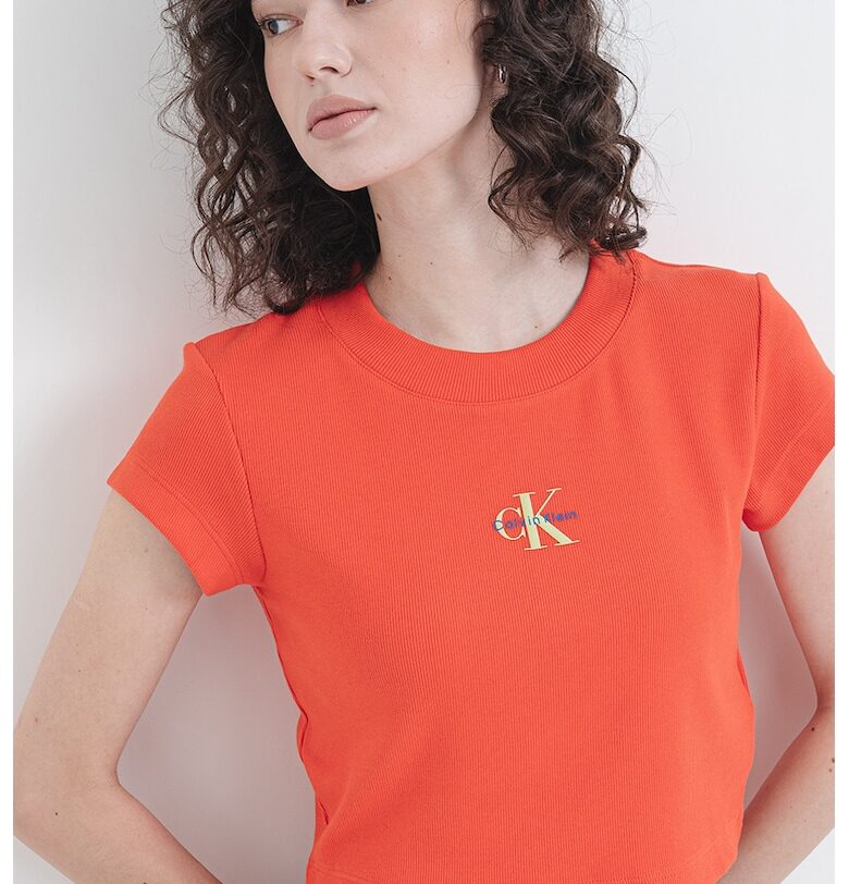 Къса тениска с лого CALVIN KLEIN JEANS