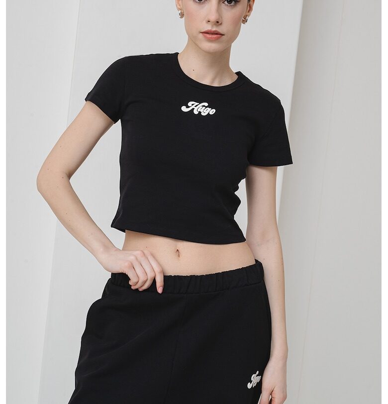 Къса тениска с лого HUGO