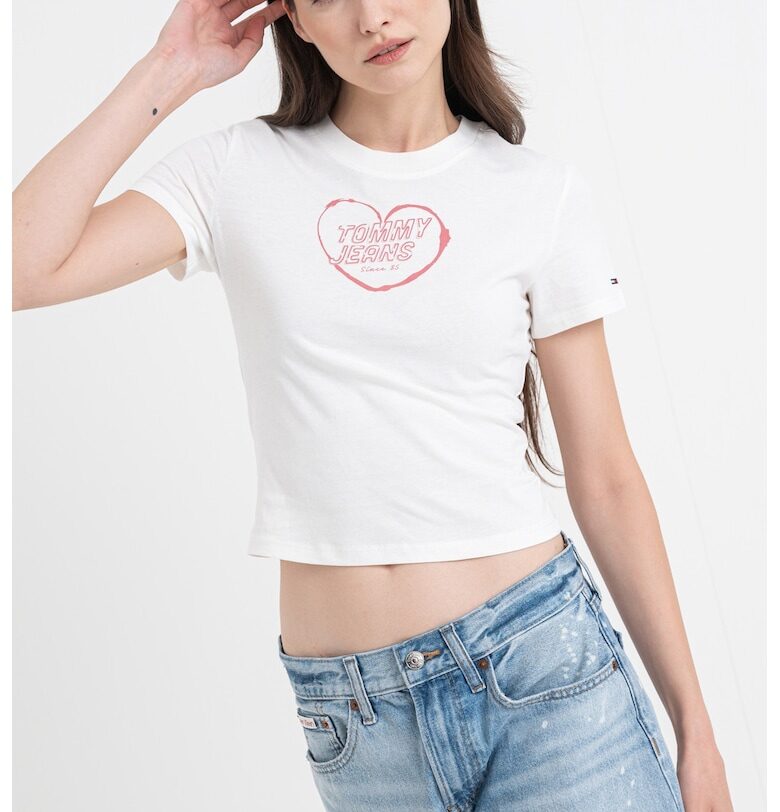 Къса тениска с лого Tommy Jeans