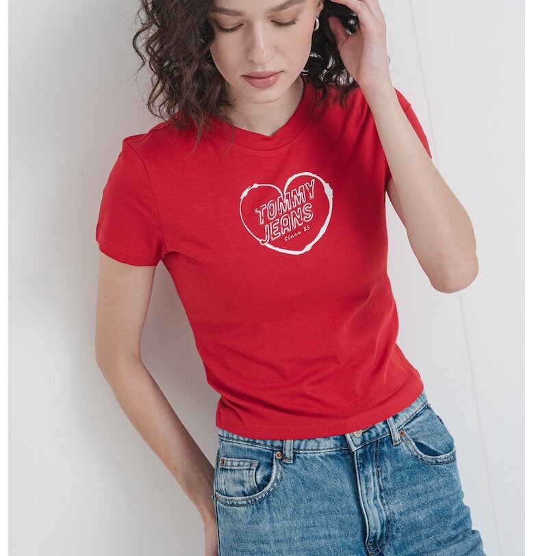 Къса тениска с лого Tommy Jeans