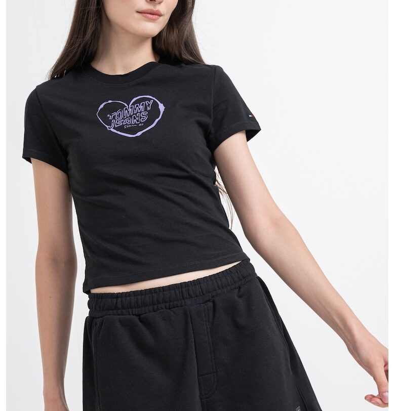 Къса тениска с лого Tommy Jeans